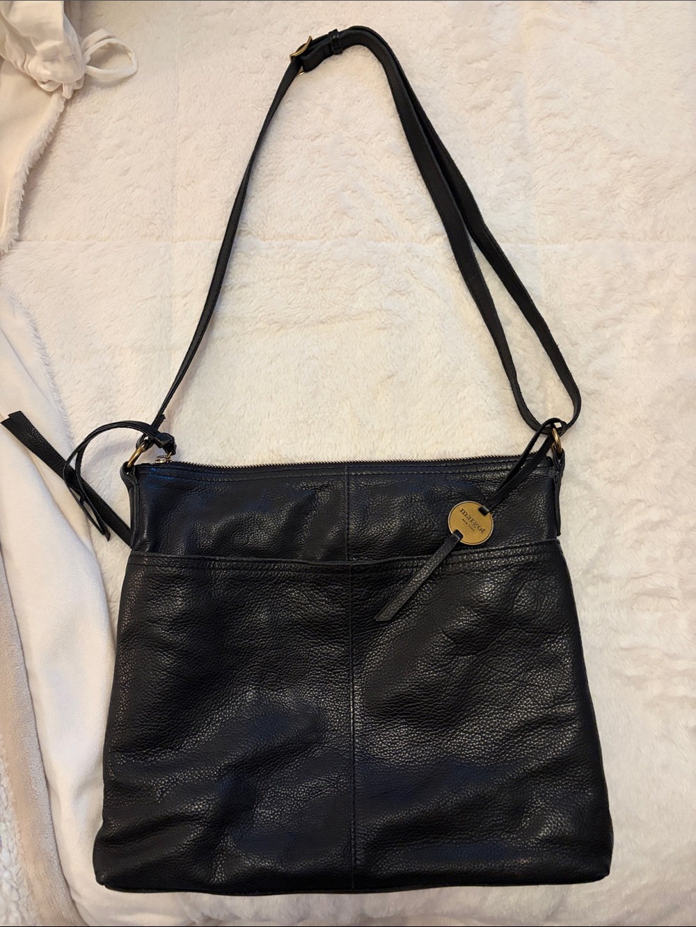 Margot New York Black Leather Shoulder Purse